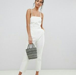 Asos White Denim Jumpsuit